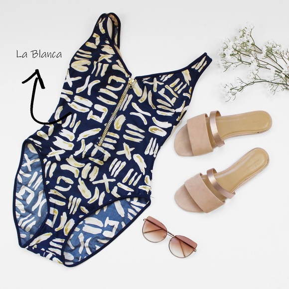 La Blanca Other - La Blaca One Piece Swimsuit Blue Zipper Closure